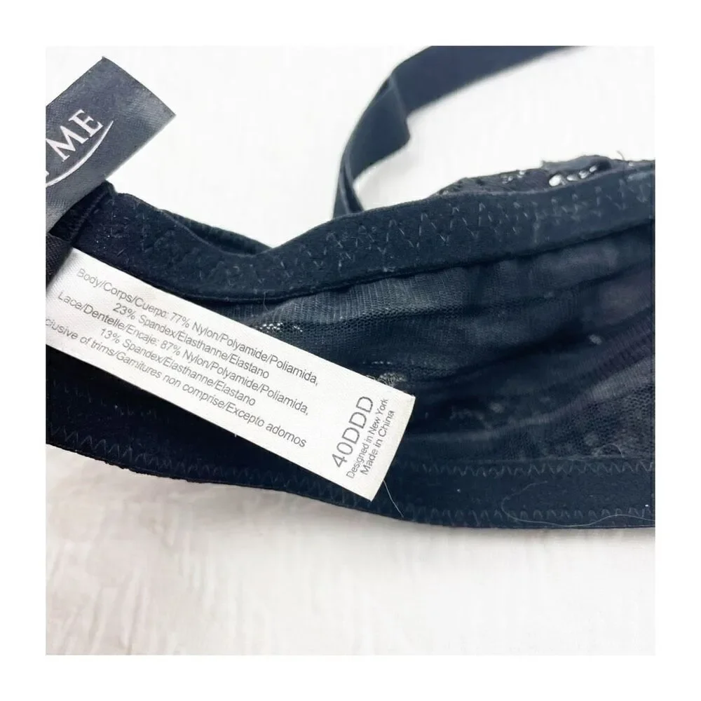 BUY 1 GET 1 FREE Adore Me 40ddd black lace lingerie bra unlined